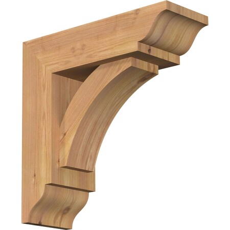 Thorton Traditional Smooth Bracket w/ Offset Brace, Western Red Cedar, 5 1/2"W x 16"D x 16"H